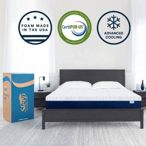 Sleep Innovations Marley Cooling Gel Memory Foam Mattress Bed in a Box, Made in the USA