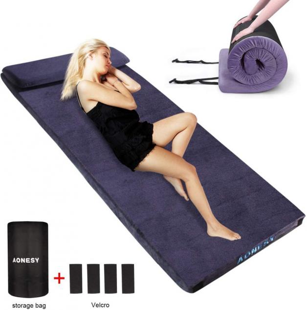 AONESY Sleep Memory Foam Floor Mattress with Pillow Single Double Size