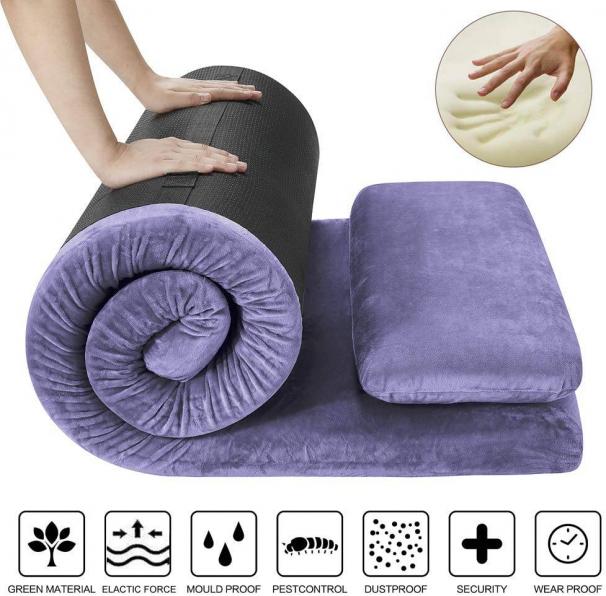AONESY Sleep Memory Foam Floor Mattress with Pillow Single Double Size