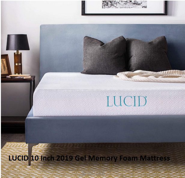 LUCID 10 Inch 2019 Gel Memory Foam Mattress
