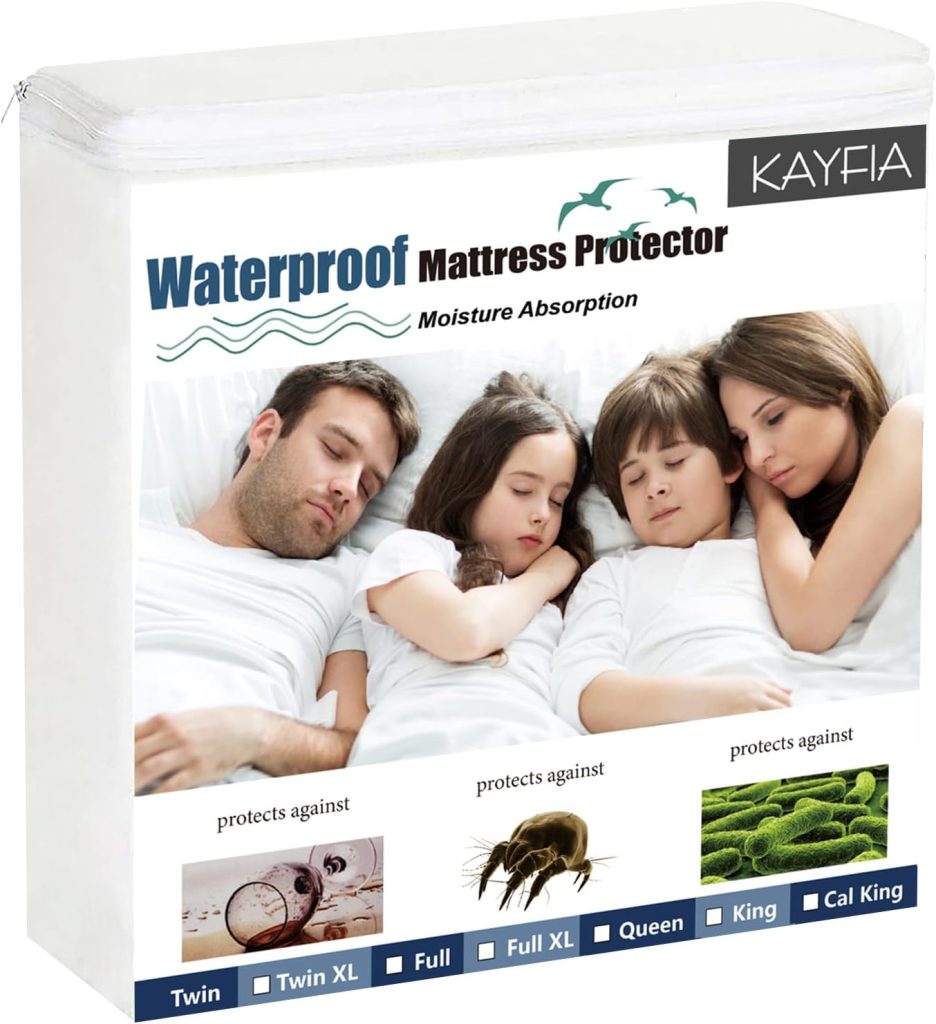 Mattress Protector Full Size Waterproof Mattress Cover Soft Breathable Noiseless Bed Cover Deep Pocket for 6-15 Pad - Machine Washable Vinyl Free (1 Pack)