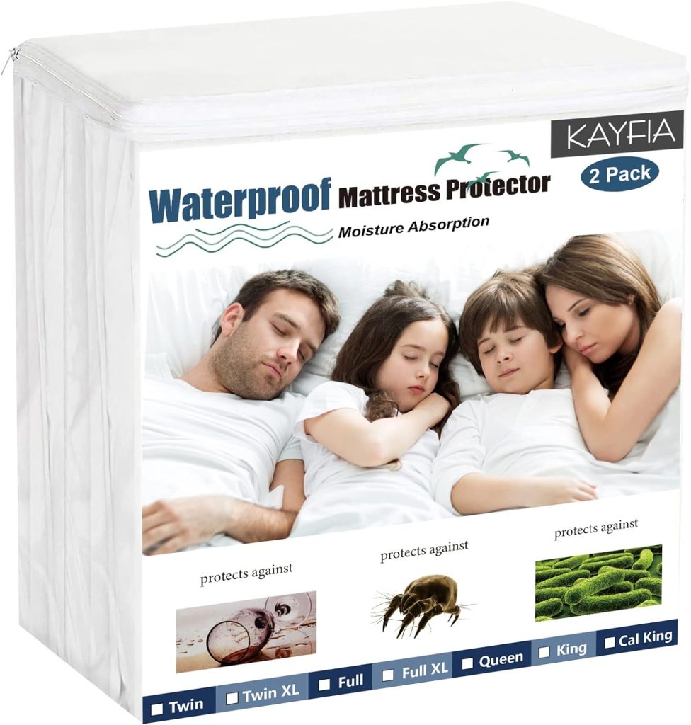 Mattress Protector Full Size Waterproof Mattress Cover Soft Breathable Noiseless Bed Cover Deep Pocket for 6-15 Pad - Machine Washable Vinyl Free (1 Pack)