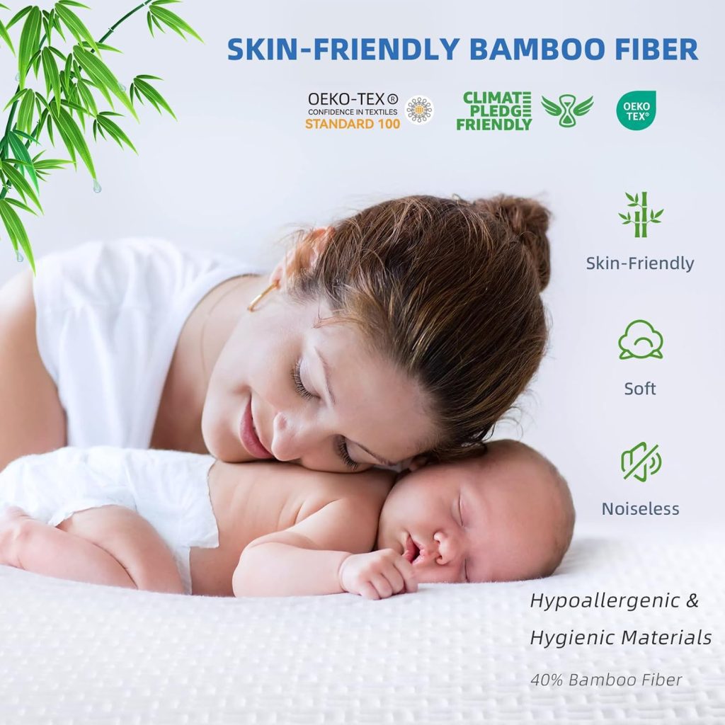 RestGuard 100% Waterproof Mattress Protector Queen, Breathable Cooling Bamboo 3D Air Fabric Mattress Cover, Soft Noiseless Bed Cover, Machine Washable, 8-21 Deep Pocket