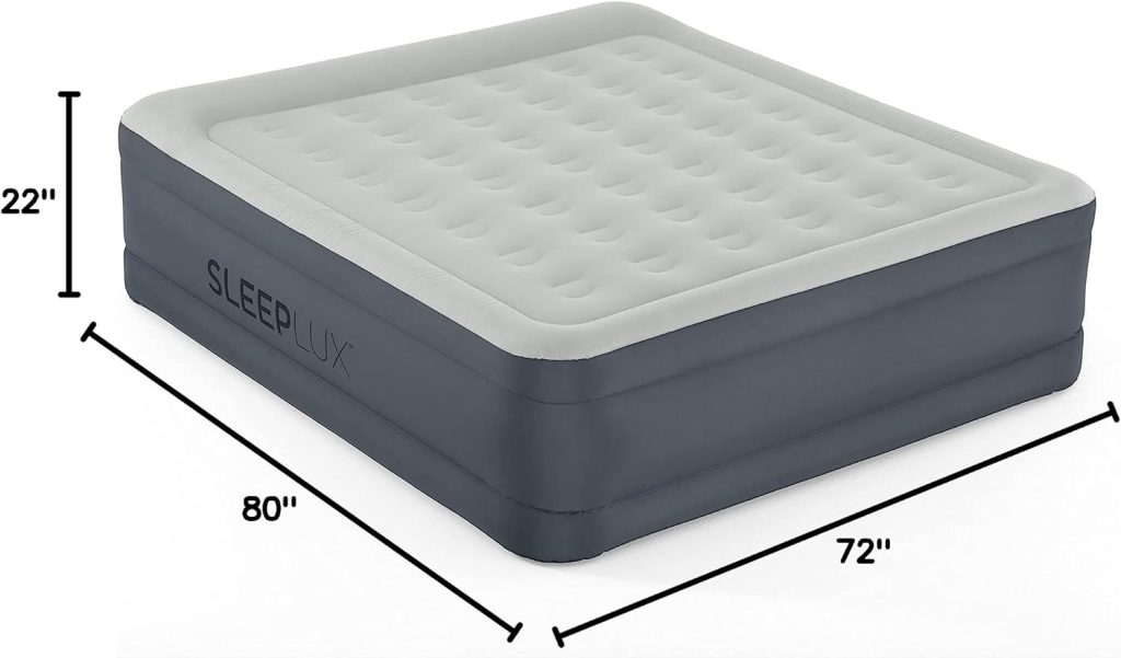 SleepLux Durable Inflatable Air Mattress with Built-in Pump, Pillow and USB Charger