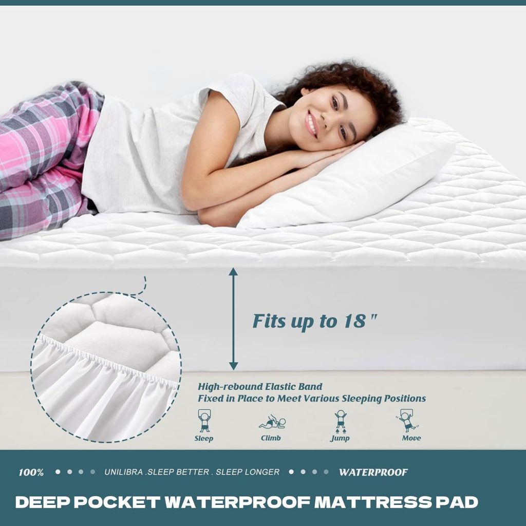 2 Pack Mattress Protector King Size Waterproof, 6-25 Fitted Deep Pocket Mattress Cover, Breathable Noiseless King Mattress Protector Bed Cover - Vinyl Free