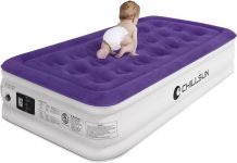 chillsun twin air mattress inflatable airbed with built in pump 3 mins quick self inflation comfortable top surface blow