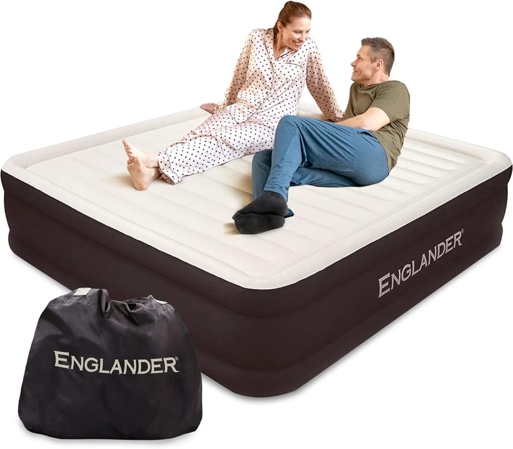 Englander Air Mattress w/Built in Pump - Luxury Double High Inflatable Bed for Home, Travel  Camping - Premium Blow Up Bed for Kids  Adults