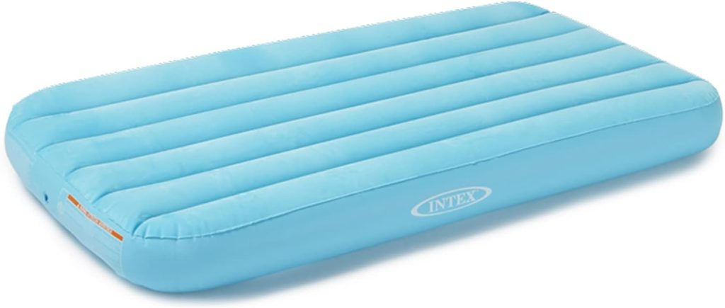 INTEX 66803EP Cozy Kidz Inflatable Airbed: Fiber-Tech – Velvety Soft Surface – Carry Bag Included – Color May Vary – 34.5 x 62 x 7