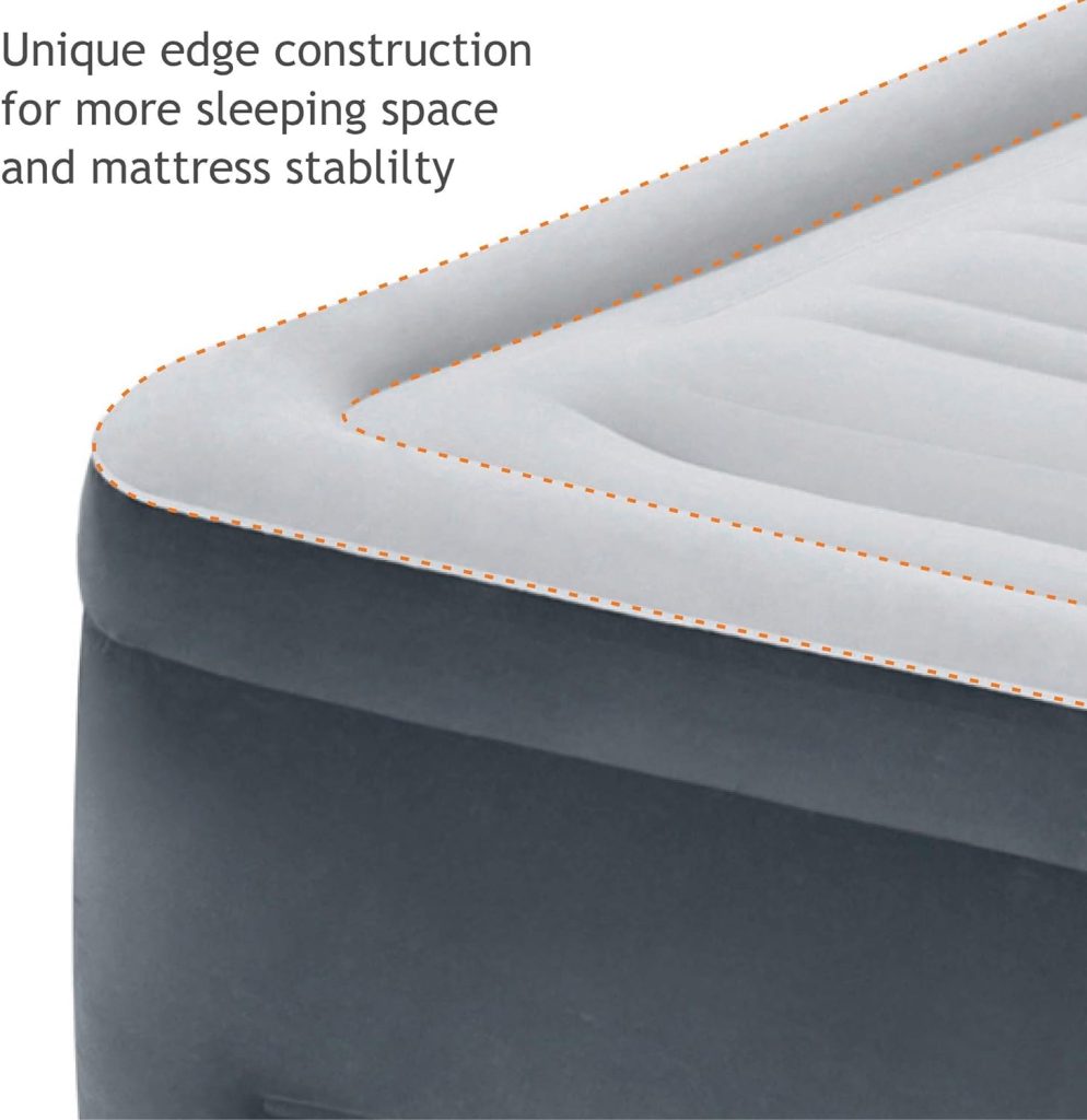 Intex Comfort Dura-Beam Airbed Internal Electric Pump Bed Height Elevated (2020 Model)