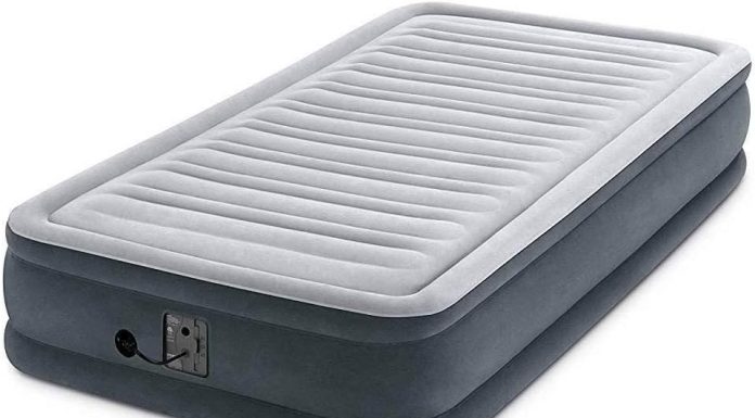 intex comfort dura beam airbed internal electric pump bed height elevated 2020 model 4