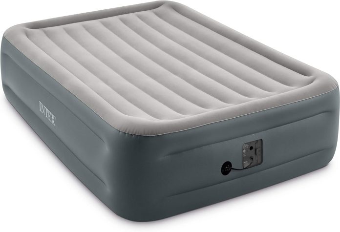 intex dura beam series essential rest airbed with internal electric pump bed height 18 queen 2020 model