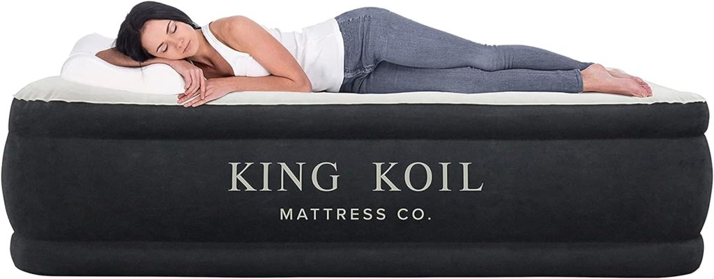 King Koil Luxury Air Mattress 13in Full Size with Built-in Pump for Home, Camping  Guests-Inflatable Airbed Luxury Double High Adjustable Blow Up Mattress, Durable - Portable and Waterproof