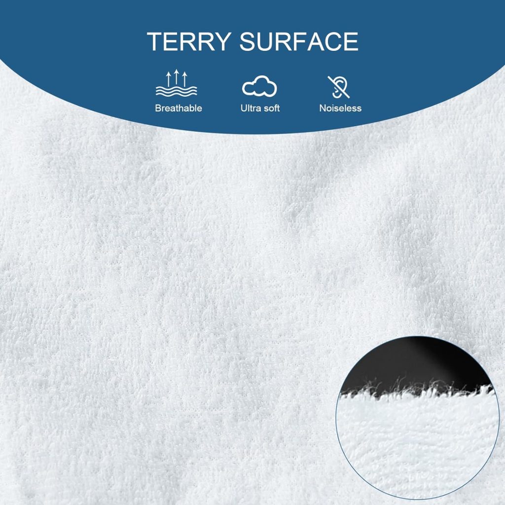 Twin Mattress Protector Waterproof Soft  Breathable Terry, Noiseless Mattress Cover Fits up -14 Depth, Skin-Friendly Machine Wash Mattress Protector Fitted Sheets