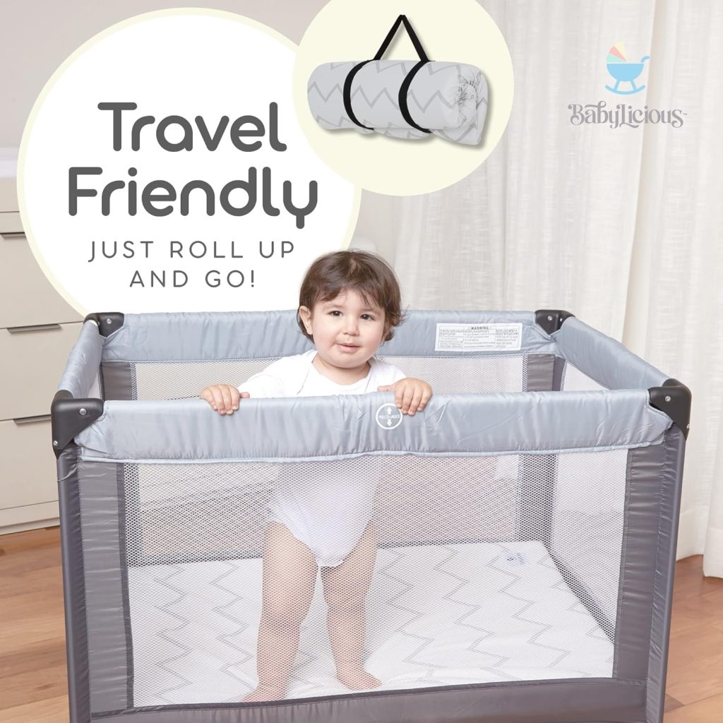 Waterproof Pack and Play Mattress Topper - 38 x 26 | Roll Up Style - Breathable Soft Memory Foam - Portable Playard Mattress Topper- Baby Foam Playpen Mattresses for Babies